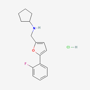 molecular formula C16H19ClFNO B5456431 N-[[5-(2-fluorophenyl)furan-2-yl]methyl]cyclopentanamine;hydrochloride 