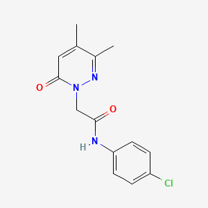 molecular formula C14H14ClN3O2 B5456443 N-(4-chlorophenyl)-2-(3,4-dimethyl-6-oxo-1(6H)-pyridazinyl)acetamide 