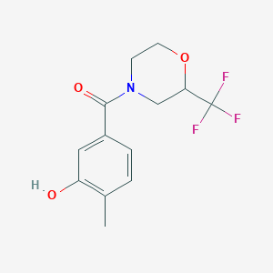 molecular formula C13H14F3NO3 B5456450 2-methyl-5-{[2-(trifluoromethyl)morpholin-4-yl]carbonyl}phenol 