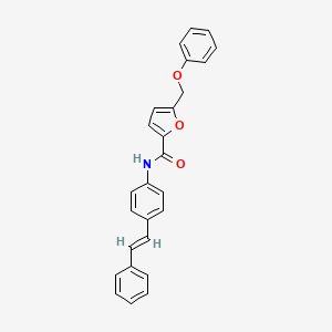 5-(phenoxymethyl)-N-{4-[(E)-2-phenylethenyl]phenyl}furan-2-carboxamide