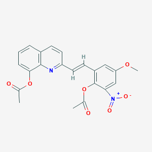 2-{2-[2-(acetyloxy)-5-methoxy-3-nitrophenyl]vinyl}-8-quinolinyl acetate