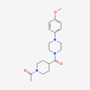 molecular formula C19H27N3O3 B5456510 1-(4-{[4-(4-METHOXYPHENYL)PIPERAZINO]CARBONYL}PIPERIDINO)-1-ETHANONE 