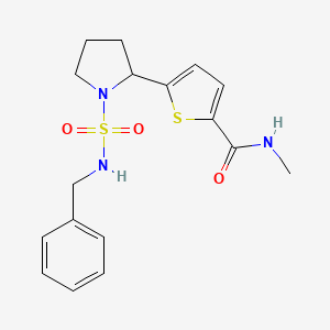 molecular formula C17H21N3O3S2 B5456513 5-{1-[(benzylamino)sulfonyl]pyrrolidin-2-yl}-N-methylthiophene-2-carboxamide 