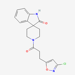 molecular formula C18H18ClN3O3 B5456531 1'-[3-(3-chloroisoxazol-5-yl)propanoyl]spiro[indole-3,4'-piperidin]-2(1H)-one 