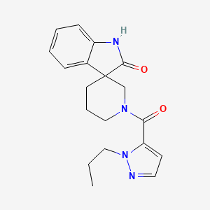 molecular formula C19H22N4O2 B5456543 1'-[(1-propyl-1H-pyrazol-5-yl)carbonyl]spiro[indole-3,3'-piperidin]-2(1H)-one 