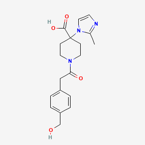 1-{[4-(hydroxymethyl)phenyl]acetyl}-4-(2-methyl-1H-imidazol-1-yl)piperidine-4-carboxylic acid