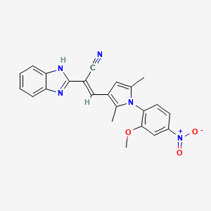 molecular formula C23H19N5O3 B5456575 2-(1H-benzimidazol-2-yl)-3-[1-(2-methoxy-4-nitrophenyl)-2,5-dimethyl-1H-pyrrol-3-yl]acrylonitrile 