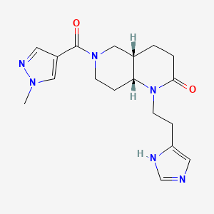 molecular formula C18H24N6O2 B5456581 (4aS*,8aR*)-1-[2-(1H-imidazol-4-yl)ethyl]-6-[(1-methyl-1H-pyrazol-4-yl)carbonyl]octahydro-1,6-naphthyridin-2(1H)-one 