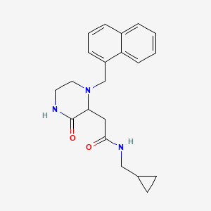 molecular formula C21H25N3O2 B5456582 N-(cyclopropylmethyl)-2-[1-(1-naphthylmethyl)-3-oxo-2-piperazinyl]acetamide 