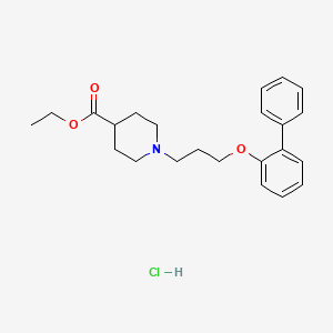 Ethyl 1-[3-(2-phenylphenoxy)propyl]piperidine-4-carboxylate;hydrochloride