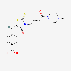 methyl 4-[(E)-[3-[4-(4-methylpiperazin-1-yl)-4-oxobutyl]-4-oxo-2-sulfanylidene-1,3-thiazolidin-5-ylidene]methyl]benzoate