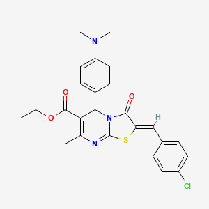 ethyl 2-(4-chlorobenzylidene)-5-[4-(dimethylamino)phenyl]-7-methyl-3-oxo-2,3-dihydro-5H-[1,3]thiazolo[3,2-a]pyrimidine-6-carboxylate