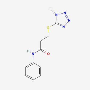 molecular formula C11H13N5OS B5456693 3-[(1-methyl-1H-tetrazol-5-yl)thio]-N-phenylpropanamide 