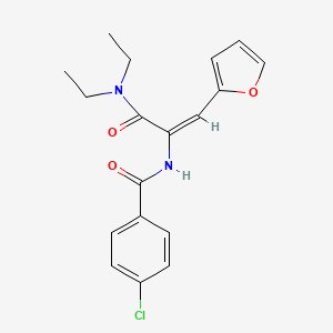 molecular formula C18H19ClN2O3 B5456709 4-chloro-N-[1-[(diethylamino)carbonyl]-2-(2-furyl)vinyl]benzamide 