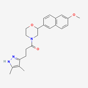 4-[3-(4,5-dimethyl-1H-pyrazol-3-yl)propanoyl]-2-(6-methoxy-2-naphthyl)morpholine