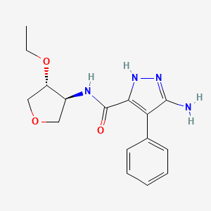 5-amino-N-[(3S*,4R*)-4-ethoxytetrahydrofuran-3-yl]-4-phenyl-1H-pyrazole-3-carboxamide