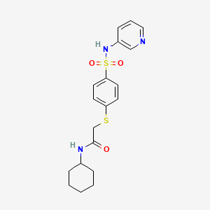 N-cyclohexyl-2-[4-(pyridin-3-ylsulfamoyl)phenyl]sulfanylacetamide