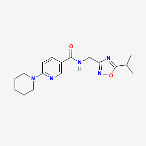 molecular formula C17H23N5O2 B5456764 N-[(5-isopropyl-1,2,4-oxadiazol-3-yl)methyl]-6-piperidin-1-ylnicotinamide 