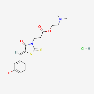 2-(dimethylamino)ethyl 3-[(5Z)-5-[(3-methoxyphenyl)methylidene]-4-oxo-2-sulfanylidene-1,3-thiazolidin-3-yl]propanoate;hydrochloride