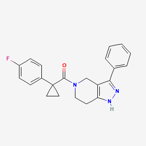 molecular formula C22H20FN3O B5456802 [1-(4-Fluorophenyl)cyclopropyl]-(3-phenyl-1,4,6,7-tetrahydropyrazolo[4,3-c]pyridin-5-yl)methanone 