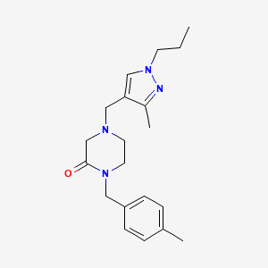 1-(4-methylbenzyl)-4-[(3-methyl-1-propyl-1H-pyrazol-4-yl)methyl]-2-piperazinone