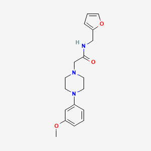 molecular formula C18H23N3O3 B5456905 N-[(FURAN-2-YL)METHYL]-2-[4-(3-METHOXYPHENYL)PIPERAZIN-1-YL]ACETAMIDE 