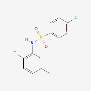 molecular formula C13H11ClFNO2S B5456957 4-chloro-N-(2-fluoro-5-methylphenyl)benzenesulfonamide 