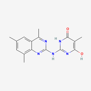 molecular formula C16H17N5O2 B5456963 5-methyl-2-[(4,6,8-trimethyl-2-quinazolinyl)amino]-4,6-pyrimidinediol 