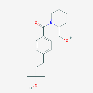 molecular formula C18H27NO3 B5456965 4-(4-{[2-(hydroxymethyl)-1-piperidinyl]carbonyl}phenyl)-2-methyl-2-butanol 