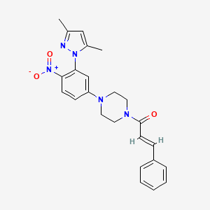 molecular formula C24H25N5O3 B5456978 1-cinnamoyl-4-[3-(3,5-dimethyl-1H-pyrazol-1-yl)-4-nitrophenyl]piperazine 