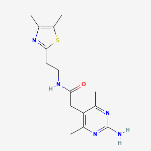 molecular formula C15H21N5OS B5456987 2-(2-amino-4,6-dimethylpyrimidin-5-yl)-N-[2-(4,5-dimethyl-1,3-thiazol-2-yl)ethyl]acetamide 