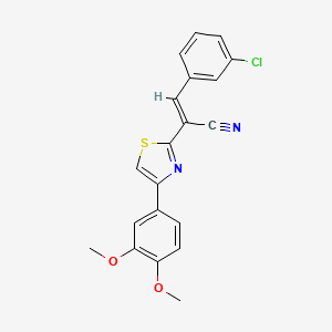 molecular formula C20H15ClN2O2S B5456994 3-(3-chlorophenyl)-2-[4-(3,4-dimethoxyphenyl)-1,3-thiazol-2-yl]acrylonitrile 