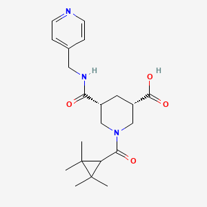 molecular formula C21H29N3O4 B5457004 (3S*,5R*)-5-{[(4-pyridinylmethyl)amino]carbonyl}-1-[(2,2,3,3-tetramethylcyclopropyl)carbonyl]-3-piperidinecarboxylic acid 