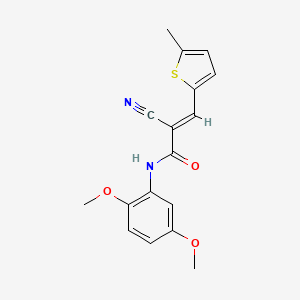 molecular formula C17H16N2O3S B5457011 2-cyano-N-(2,5-dimethoxyphenyl)-3-(5-methyl-2-thienyl)acrylamide 