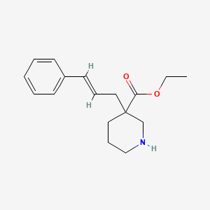 molecular formula C17H23NO2 B5457017 ethyl 3-[(2E)-3-phenylprop-2-en-1-yl]piperidine-3-carboxylate 