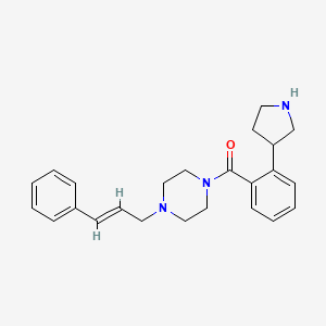 molecular formula C24H29N3O B5457019 1-[(2E)-3-phenyl-2-propen-1-yl]-4-[2-(3-pyrrolidinyl)benzoyl]piperazine dihydrochloride 