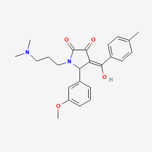 molecular formula C24H28N2O4 B5457037 1-[3-(dimethylamino)propyl]-3-hydroxy-5-(3-methoxyphenyl)-4-(4-methylbenzoyl)-1,5-dihydro-2H-pyrrol-2-one 