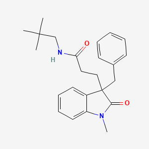 molecular formula C24H30N2O2 B5457041 3-(3-benzyl-1-methyl-2-oxo-2,3-dihydro-1H-indol-3-yl)-N-(2,2-dimethylpropyl)propanamide 