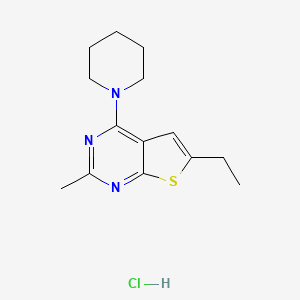 molecular formula C14H20ClN3S B5457078 6-ethyl-2-methyl-4-(1-piperidinyl)thieno[2,3-d]pyrimidine hydrochloride 