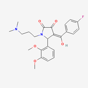 molecular formula C24H27FN2O5 B5457086 5-(2,3-dimethoxyphenyl)-1-[3-(dimethylamino)propyl]-4-(4-fluorobenzoyl)-3-hydroxy-1,5-dihydro-2H-pyrrol-2-one 