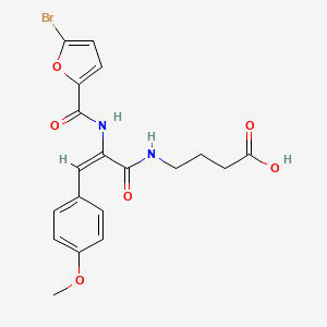 molecular formula C19H19BrN2O6 B5457106 4-{[2-[(5-bromo-2-furoyl)amino]-3-(4-methoxyphenyl)acryloyl]amino}butanoic acid 