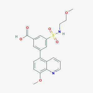 molecular formula C20H20N2O6S B5457118 3-{[(2-methoxyethyl)amino]sulfonyl}-5-(8-methoxyquinolin-5-yl)benzoic acid 