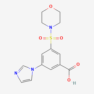 molecular formula C14H15N3O5S B5457127 3-(1H-imidazol-1-yl)-5-(morpholin-4-ylsulfonyl)benzoic acid 