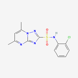 molecular formula C13H12ClN5O2S B5457135 N-(2-chlorophenyl)-5,7-dimethyl[1,2,4]triazolo[1,5-a]pyrimidine-2-sulfonamide 