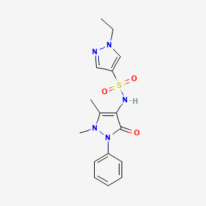 molecular formula C16H19N5O3S B5457155 N-(1,5-dimethyl-3-oxo-2-phenyl-2,3-dihydro-1H-pyrazol-4-yl)-1-ethyl-1H-pyrazole-4-sulfonamide 