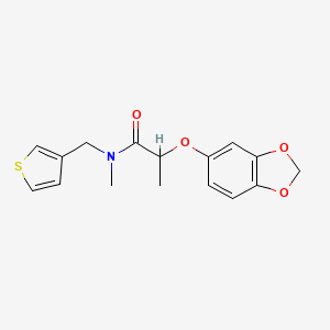 2-(1,3-benzodioxol-5-yloxy)-N-methyl-N-(3-thienylmethyl)propanamide