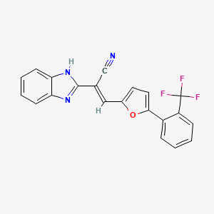 molecular formula C21H12F3N3O B5457187 2-(1H-benzimidazol-2-yl)-3-{5-[2-(trifluoromethyl)phenyl]-2-furyl}acrylonitrile 