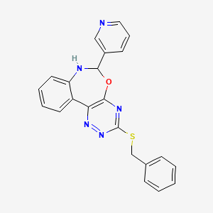 molecular formula C22H17N5OS B5457191 3-(benzylthio)-6-(3-pyridinyl)-6,7-dihydro[1,2,4]triazino[5,6-d][3,1]benzoxazepine 