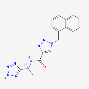 molecular formula C17H16N8O B5457199 1-(1-naphthylmethyl)-N-[1-(1H-tetrazol-5-yl)ethyl]-1H-1,2,3-triazole-4-carboxamide 