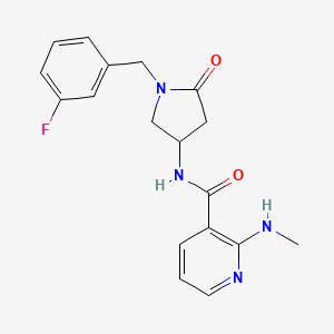molecular formula C18H19FN4O2 B5457207 N-[1-(3-fluorobenzyl)-5-oxopyrrolidin-3-yl]-2-(methylamino)nicotinamide 